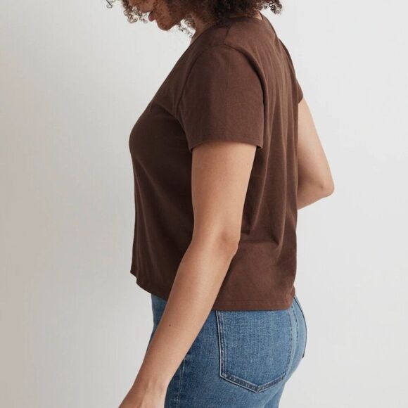 Madewell Brown Crew Neck Basic T-Shirt in Size Medium - Picture 1 of 7